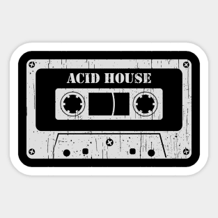 Acid House - Vintage Cassette White Sticker